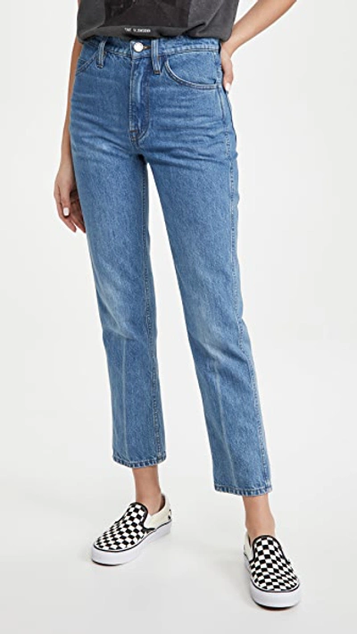 Shop Frame Le Italien Straight Jeans In Pure Blue