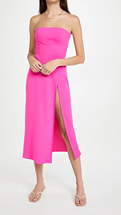 Shop Amanda Uprichard Mandy Midi Dress Hot Pink