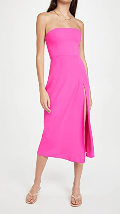 Shop Amanda Uprichard Mandy Midi Dress Hot Pink