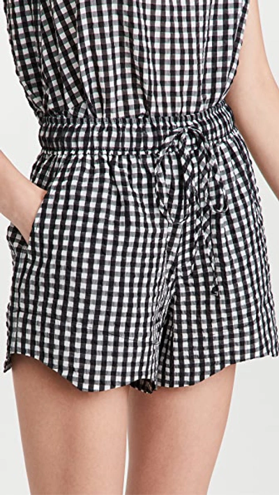 Shop Ganni Seersucker Check Shorts