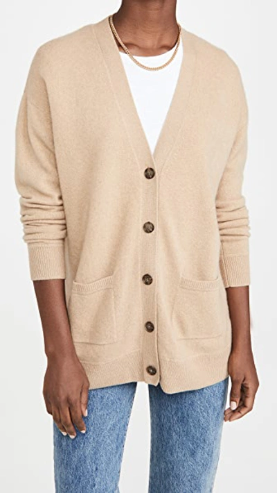 Shop Naadam Drop Shoulder Cashmere Cardigan In Camel