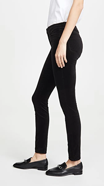 Shop L Agence Marguerite Velvet High Rise Skinny Pants Noir