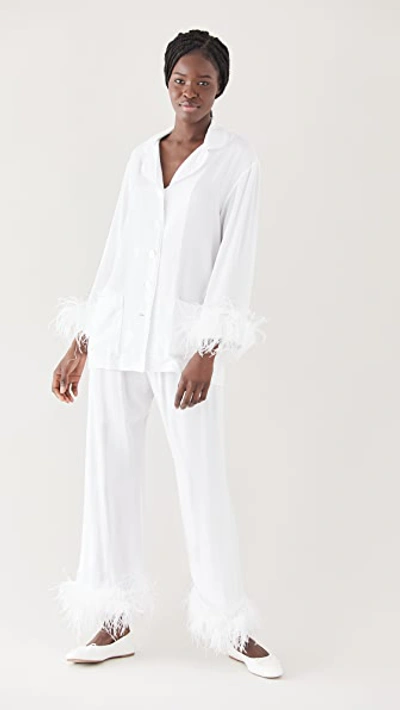 Shop Sleeper Pajama Set With Feathers White/white