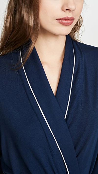 Shop Eberjey Gisele Tuxedo Robe Navy