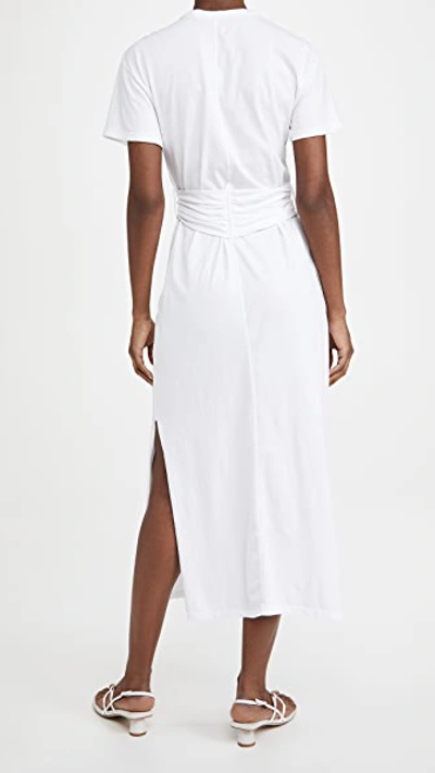 Shop Jonathan Simkhai Standard Sara Cotton Jersey T-shirt Dress In White