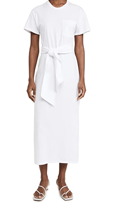 Shop Jonathan Simkhai Standard Sara Cotton Jersey T-shirt Dress In White