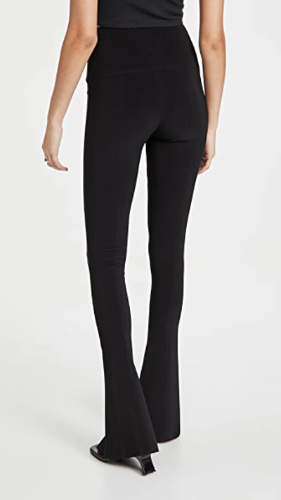 Norma Kamali Spat Split-hem Jersey Leggings In Black