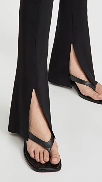 Norma Kamali Spat Split-hem Jersey Leggings In Black