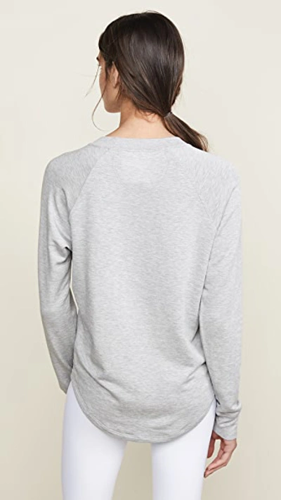 Splits59 Warm Up Curved Hem Sweatshirt In Heather Grey