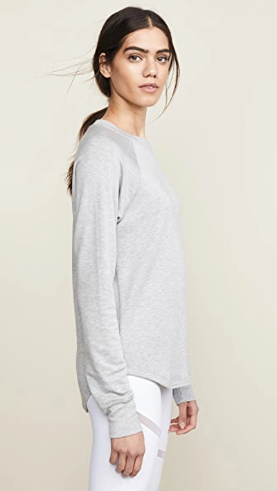 Splits59 Warm Up Curved Hem Sweatshirt In Heather Grey