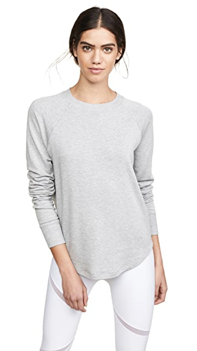 Splits59 Warm Up Curved Hem Sweatshirt In Heather Grey