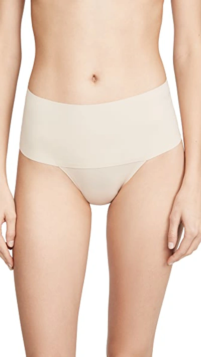 Shop Spanx Undie -tectable Thong Soft Almond