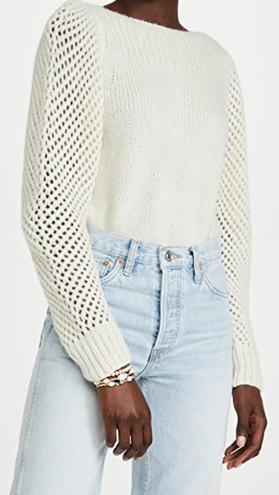 Loveshackfancy Crochet Knit Jumper In Snow