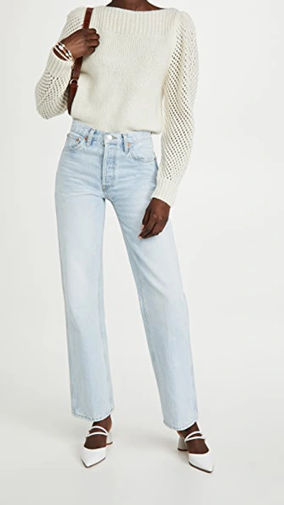 Loveshackfancy Crochet Knit Jumper In Snow