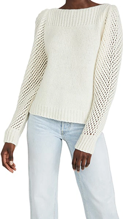 Loveshackfancy Crochet Knit Jumper In Snow