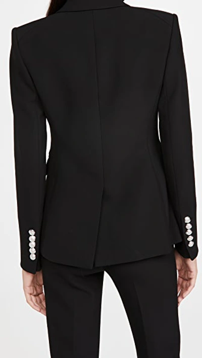 Veronica Beard Miller Dickey Double-breasted Grain De Poudre Blazer In Black