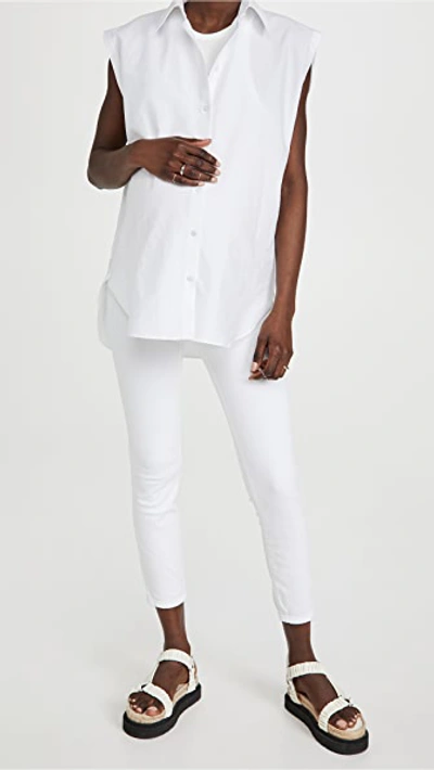 Dl 1961 Florence Crop Skinny Maternity Jeans In Milk