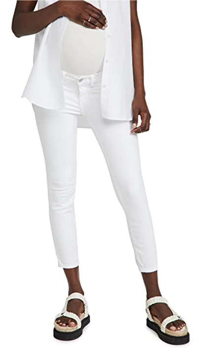 Dl 1961 Florence Crop Skinny Maternity Jeans In Milk