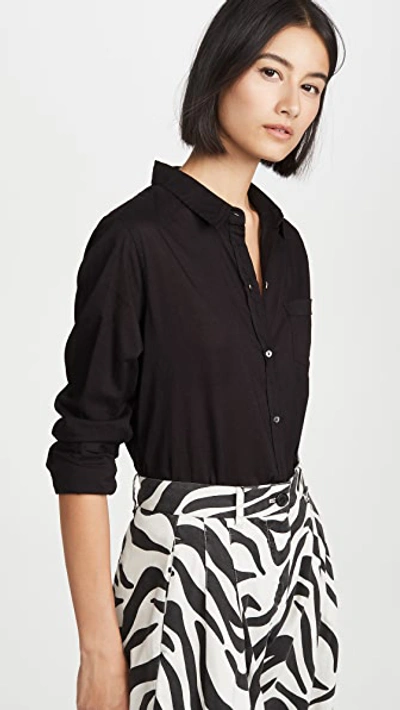 Shop Nili Lotan Cotton Voile Shirt Black