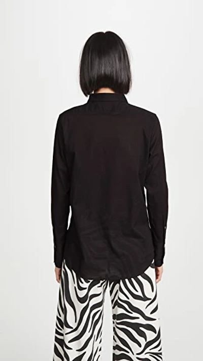 Shop Nili Lotan Cotton Voile Shirt Black