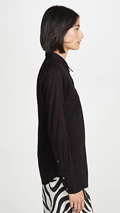 Shop Nili Lotan Cotton Voile Shirt Black