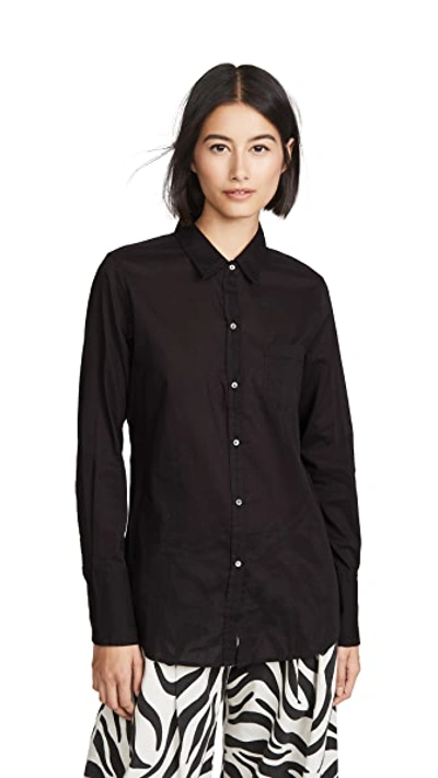 Shop Nili Lotan Cotton Voile Shirt Black