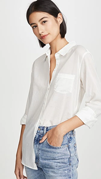 Shop Nili Lotan Cotton Voile Shirt Ivory