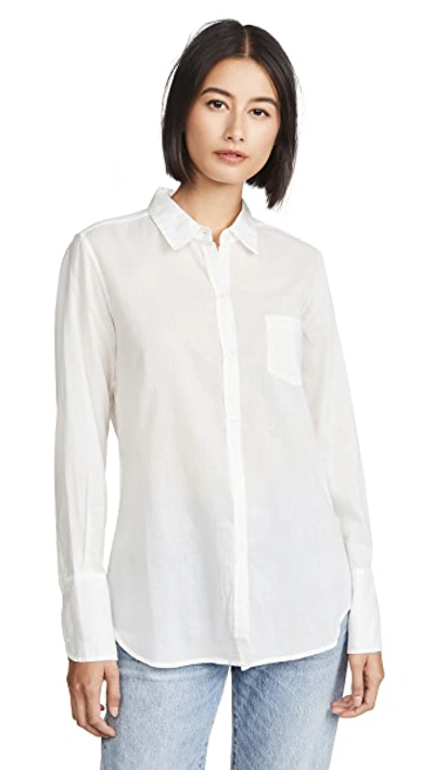 Shop Nili Lotan Cotton Voile Shirt Ivory