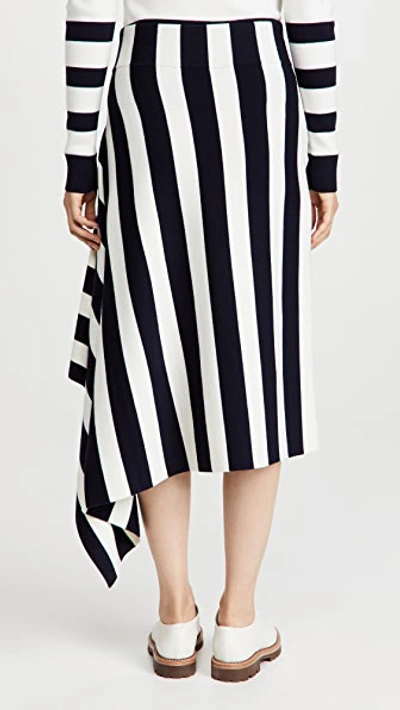 Shop Monse Striped Knit Skirt In Midnight/ivory
