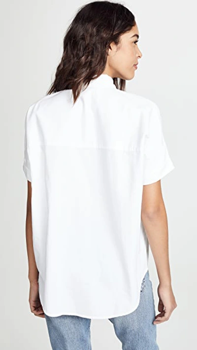 Shop Madewell White Cotton Courier Shirt Pure White