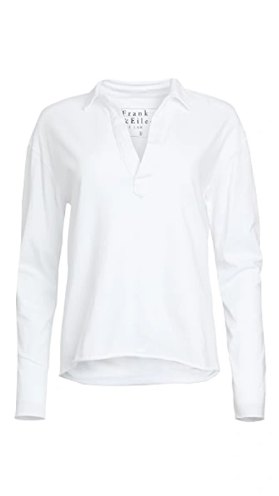 Frank & Eileen Popover Top In White