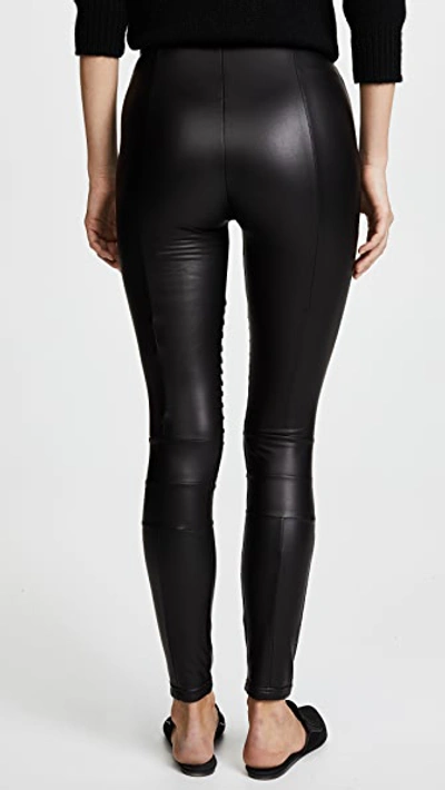 Shop Plush Fleece Lined Liquid Moto Leggings Black