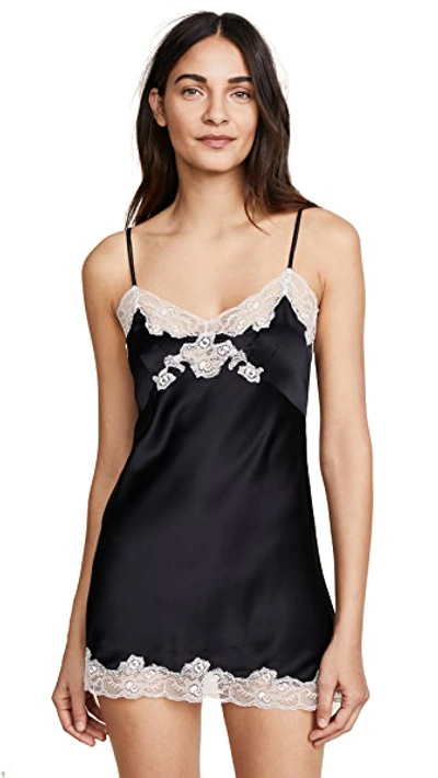 Only Hearts Silk Charmeuse Mini Slip In Black/vintage