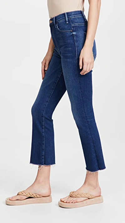 Shop Mother The Hustler Ankle Fray Jeans In Balls Of Yarn