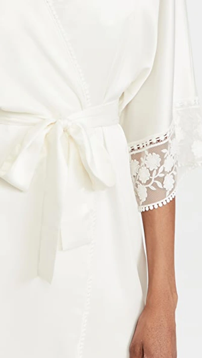 Flora Nikrooz Kylie Charmeuse Wrap With Lace In Ivory