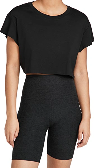 Shop All Access Encore Cropped Raw Edge Tee In Black