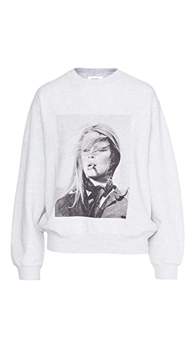 Shop Anine Bing Ramona Sweatshirt Ab X To X Brigitte Bardot Grey Melange S