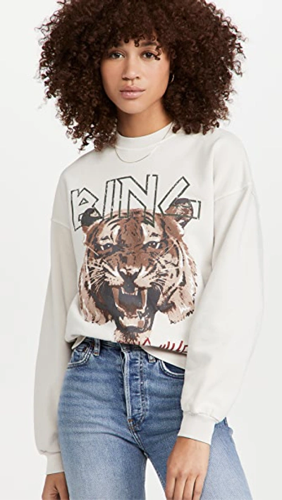 Shop Anine Bing Tiger Sweatshirt - Stone Grey