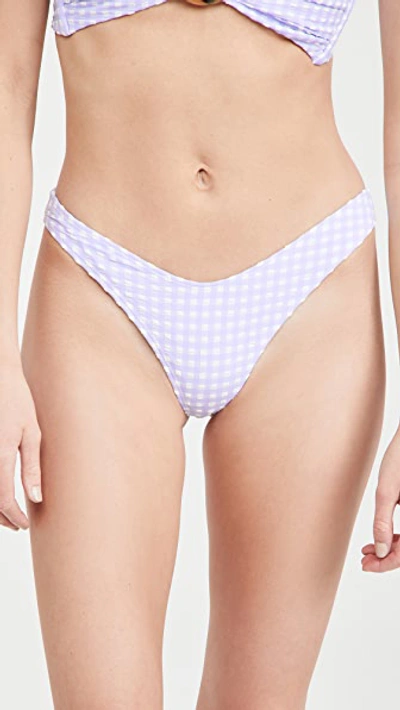 Montce Swim 'Lulu' Bikini Bottom in Purple Gingham – Perfect Kini