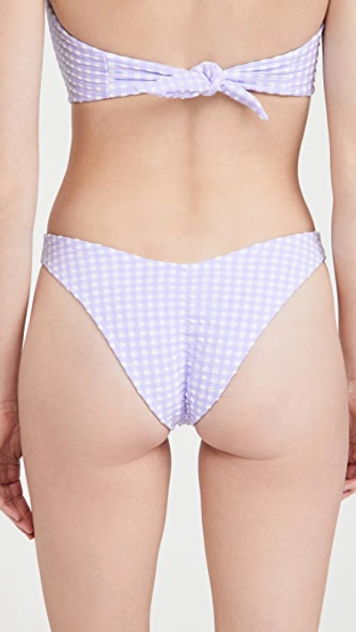 Shop Montce Lulu Bikini Bottoms In Purple Gingham