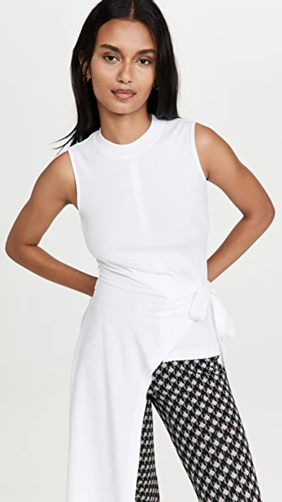 Shop Rosetta Getty Sleeveless Split Apron T-shirt White