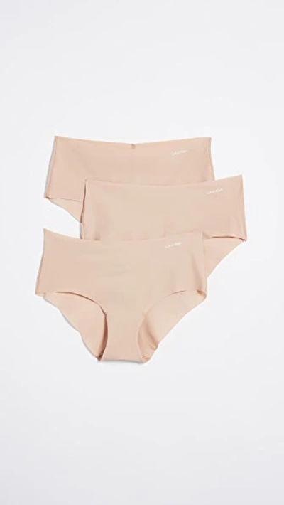 Shop Calvin Klein Underwear Invisibles Hipster 3 Pack Light Caramel