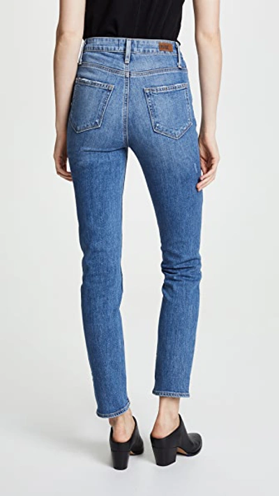 Paige Brigitte Transcend Blue Slim Boyfriend Jeans In Embarcadero