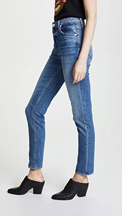 Paige Brigitte Transcend Blue Slim Boyfriend Jeans In Embarcadero
