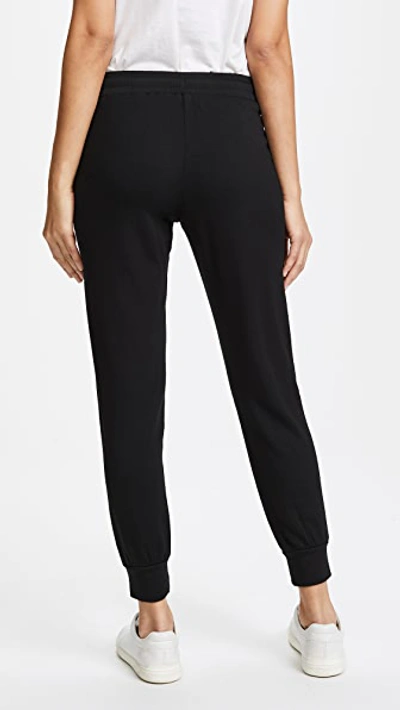 Splendid Drawstring Terry Jogger Sweatpants In Black