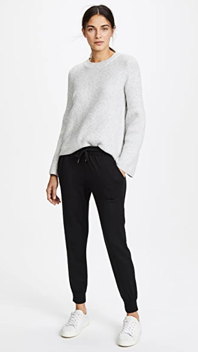 Splendid Drawstring Terry Jogger Sweatpants In Black