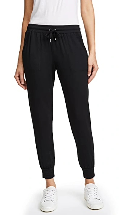 Splendid Drawstring Terry Jogger Sweatpants In Black
