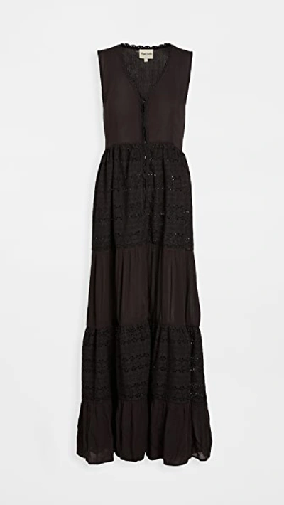 Shop Playa Lucila Eyelet Maxi Dress Black