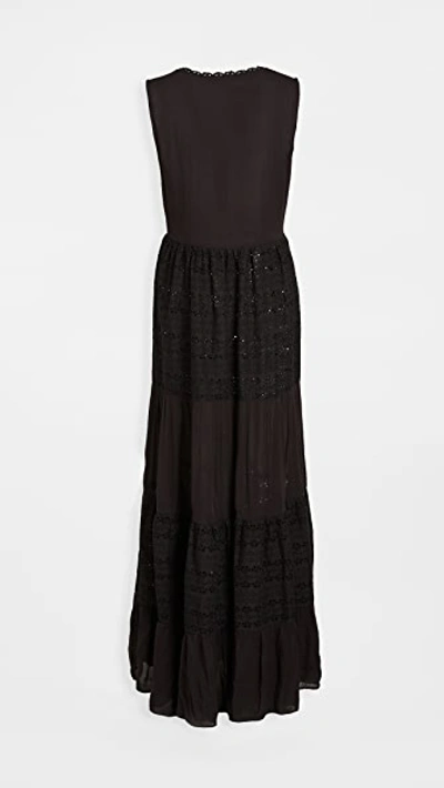Playa Lucila Eyelet Maxi Dress In Black
