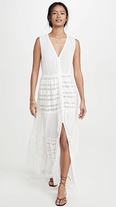 Shop Playa Lucila Eyelet Maxi Dress White